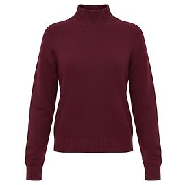 Autre Marque The Elder Statesman Kaschmir-Strickpullover mit Stehkragen Burgundy Bordeaux