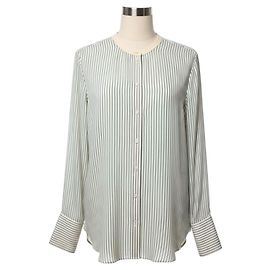 Chloé Blusa in seta Chloe Avorio / Righe Blu Multicolore