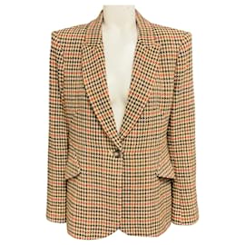 L'Agence Tan / Brown Multi Houndstooth Chamberlain Blazer Cammello