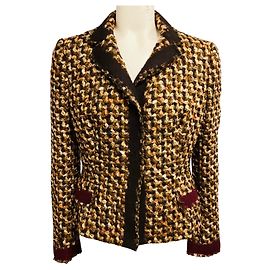 Prada Brown / Burgundy Multi Wool Tweed Jacket Multiple colors