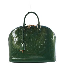 Sac Louis Vuitton Vernis Alma GM Green M93628 Bleu