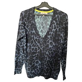 Juicy Couture Wollpullover mit Leopardenprint und V-Ausschnitt