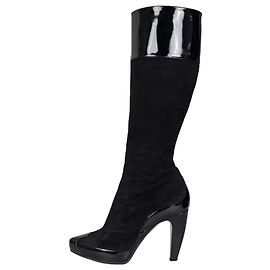 Balenciaga Black Leather Suede Heeled Boots Sz. 40 Pre-owned Other