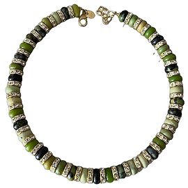 Autre Marque Colar HYPSO em pedras verdes e ouro Multicor Verde Gold hardware