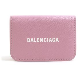 Balenciaga Tri-fold Wallet in Pink Leather Pink