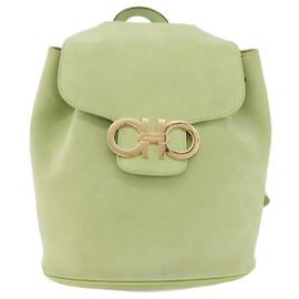 Salvatore Ferragamo Gancini Suede Vert