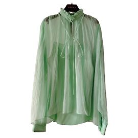 GUCCI CAMICIA IN CHIFFON DI SETA. Verde
