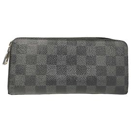 Cartera Zippy vertical Louis Vuitton Damier Graphite 20 cm Negro