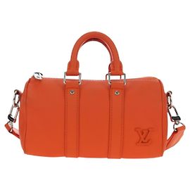 Louis Vuitton City Keepall Limited Edition Aerogram Leather Laranja