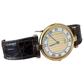 Relógio Cartier Trinity Quartz Marrom Branco Dourado