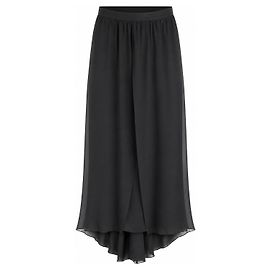 Falda maxi superpuesta de gasa de seda negra Chanel Otoño 2002 02A Negro