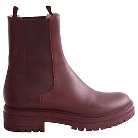 Botas Biker Gianvito Rossi de cuero burdeos Burdeos