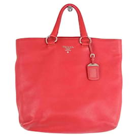Sac cabas Prada en cuir rouge Rouge