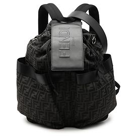 Gray Fendi Large FF Jacquard Strike Backpack Grey