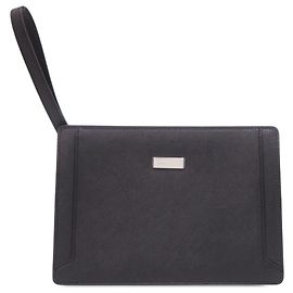 Clutch de piel Burberry negra Negro