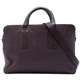 Red Bottega Veneta Leather Business Bag Red