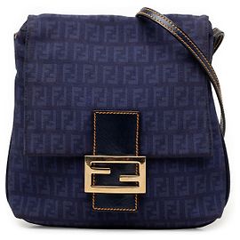 Borsa a tracolla Fendi Zucchino Canvas blu Blu
