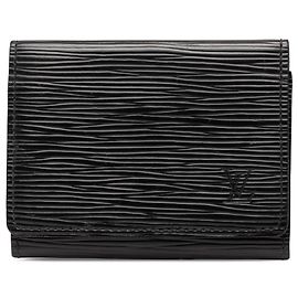 Black Louis Vuitton Epi Envelope Business Card Holder Black
