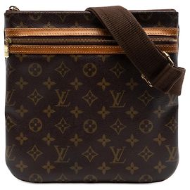 Borsa a tracolla Louis Vuitton Monogram Bosphore Pochette Marrone Marrone