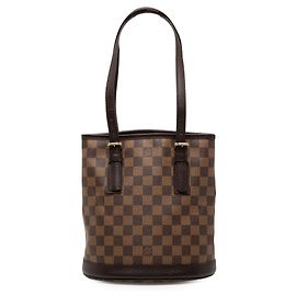 Borsa a secchiello Louis Vuitton Damier Ebene Marais Marrone Marrone