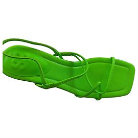 Sandro green leather strap sandals with block heel Green