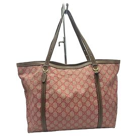 Sac Tote Gucci Nice en toile GG Rouge Beige