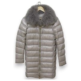 Autre Marque Herno Fox Fur Long Down Coat Brown