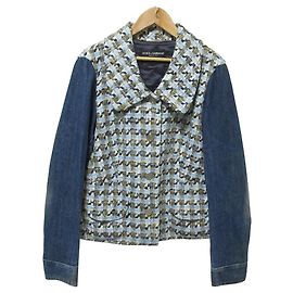 Dolce & Gabbana Casaco de denim e tweed Dolce&Gabbana Azul