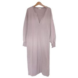 Autre Marque Solamonat Kleid mit langen Ärmeln Beige