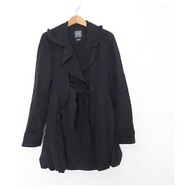 Armani Exchange Double-Breasted Balloon Coat Black