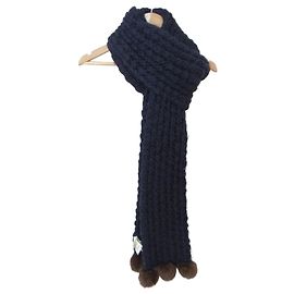 Autre Marque MAX&Co. Langer Schal mit Pompons Blau Andere