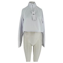 Yves Salomon Giacca cropped sport bianca Bianco