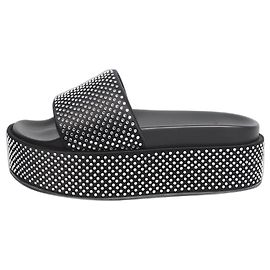 Versace Ciabatte platform con strass nere - size EU 40.5 (UK 7.5) Nero