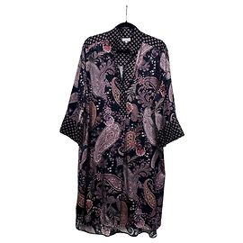 Autre Marque Dea Kudibal Seidenkleid mit Paisley-Print Schwarz Pink Mehrfarben