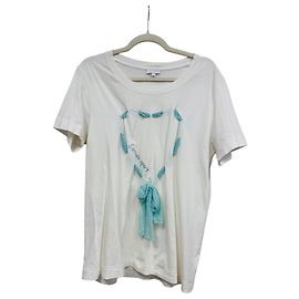 Autre Marque Camiseta Escada Sport de algodón blanco con detalle de cinta azul Blanco Azul