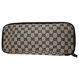 Bolsa de Mão Gucci Monogram GG Preto Bege