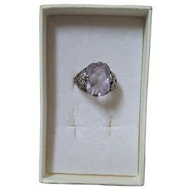 Autre Marque Bague en argent avec pierre lavande Argenté Violet