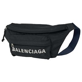 Borsa Sling Balenciaga in Nylon Nero e Navy Nero Blu navy