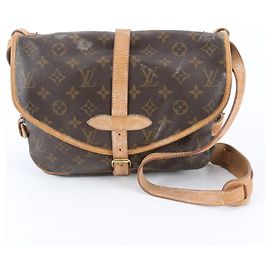 Louis Vuitton Monogram Saumur 30 Leather Shoulder Bag Dark brown