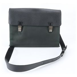 Louis Vuitton Taiga Saratov GM Leather Shoulder Bag Grey