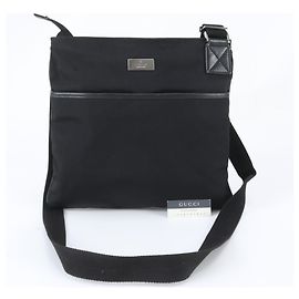 Borsa a tracolla e a spalla Gucci in pelle e canvas Nero