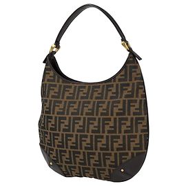 Bolsa de ombro Fendi com padrão Zucca Marrom