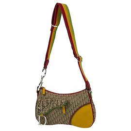 Christian Dior Rasta Trotter Pattern Shoulder Bag Brown Multiple colors