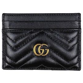 Gucci Black Leather Business Card Case Black