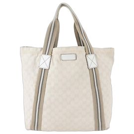 Saco Tote Gucci em lona GG marfim Cru