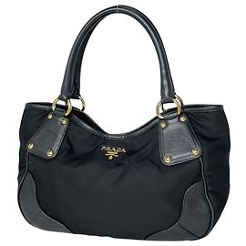 Prada Black Nylon Tote Bag Black