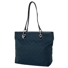 Gucci Tote Bag aus schwarzem GG Canvas Schwarz