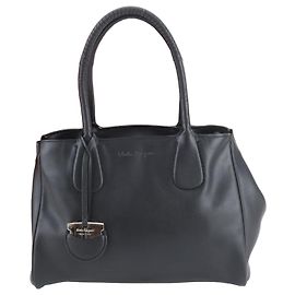 Sac cabas en cuir Nolita Gancini Salvatore Ferragamo Noir
