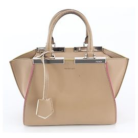 Sac à main cabas Fendi Petite Trois Jours en cuir Marron