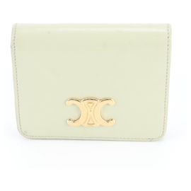 Céline Cartera Compacta Celine Triomphe Verde Amarillo